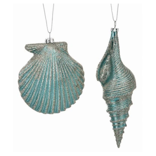 Glitter Seashell Ornament-Assorted, each sold separately