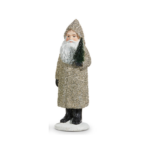 Glittered Santa Figurine