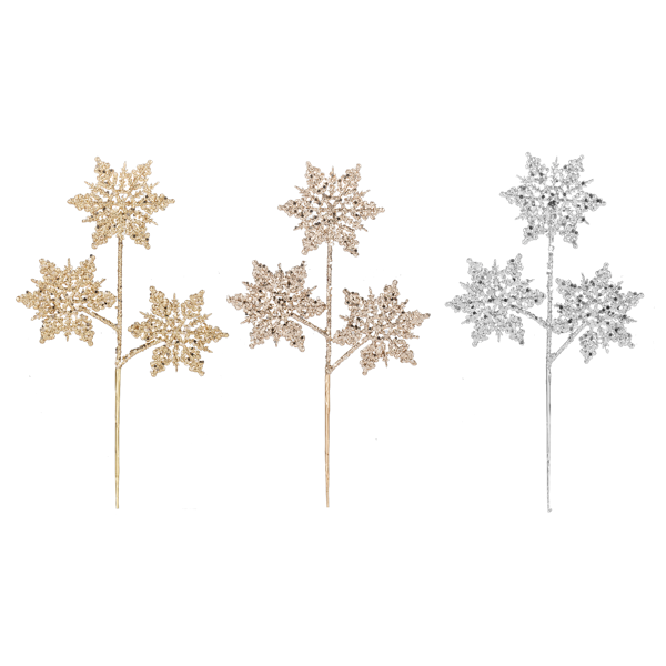 Glittered Snowflake Pick-Assorted Colors, sold separately