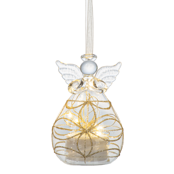LED Gold Glitter Angel Ornament-Assorted Styles, each sold separately