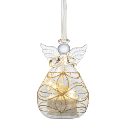 LED Gold Glitter Angel Ornament-Assorted Styles, each sold separately