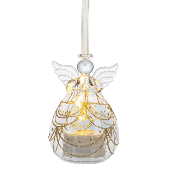 LED Gold Glitter Angel Ornament-Assorted Styles, each sold separately