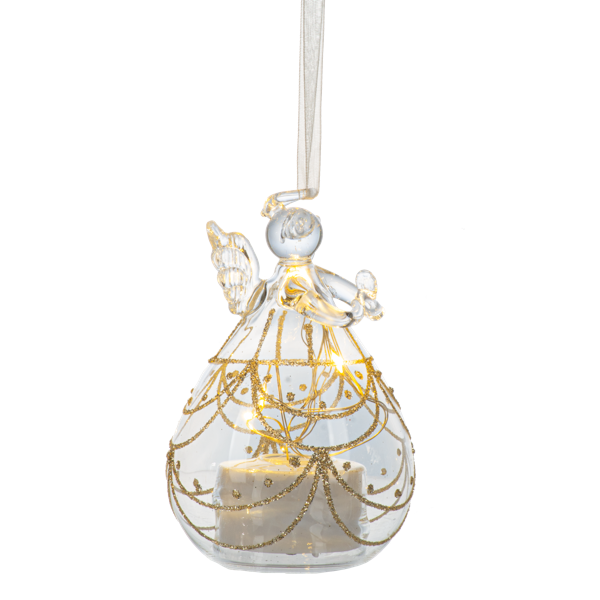 LED Gold Glitter Angel Ornament-Assorted Styles, each sold separately