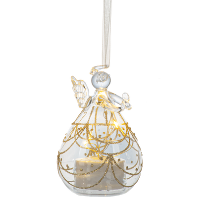 LED Gold Glitter Angel Ornament-Assorted Styles, each sold separately