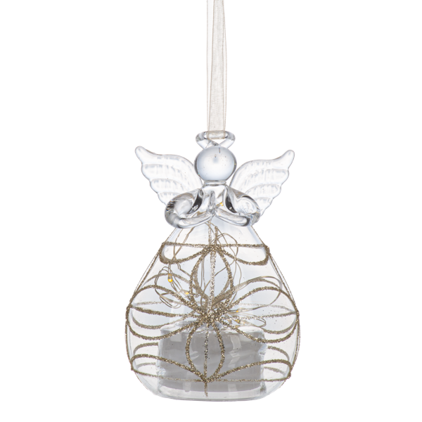 LED Gold Glitter Angel Ornament-Assorted Styles, each sold separately