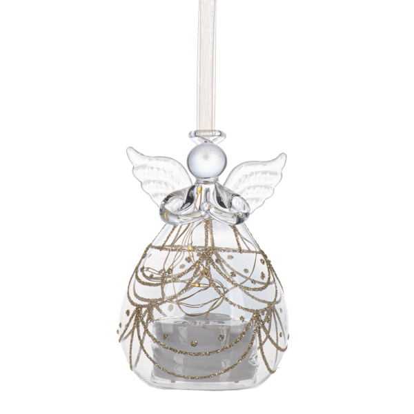 LED Gold Glitter Angel Ornament-Assorted Styles, each sold separately