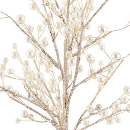 Gold Glittered Twig Tree w/Pearl