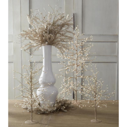 Gold Glittered Twig Tree w/Pearl