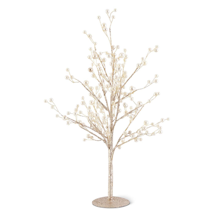 Gold Glittered Twig Tree w/Pearl