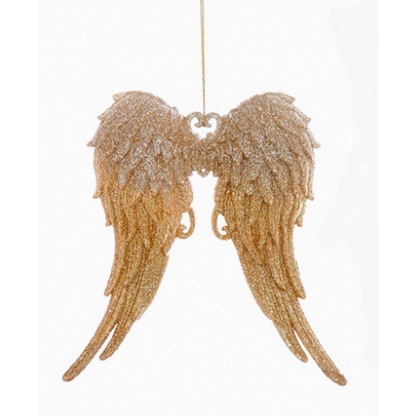 Gold and Silver Glittered Angel Wings Ornament-Assorted, each sold separately