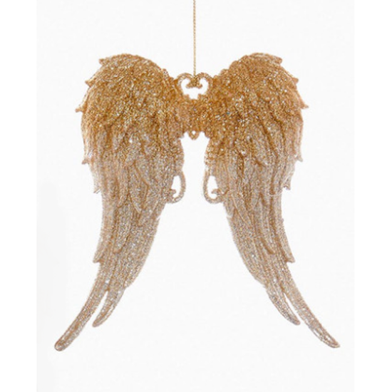 Gold and Silver Glittered Angel Wings Ornament-Assorted, each sold separately