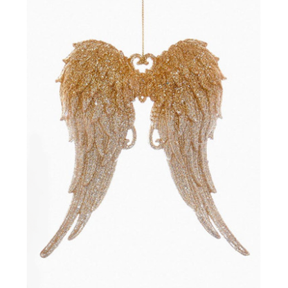 Gold and Silver Glittered Angel Wings Ornament-Assorted, each sold separately
