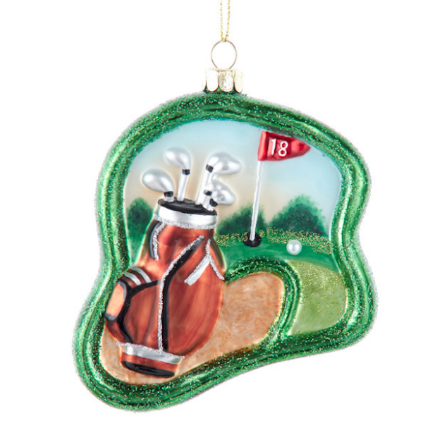 Noble Gems™ Glass Golf Scene Ornament