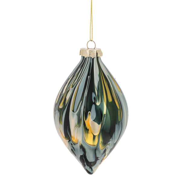 Green Marbleized Holiday Ornament-Assorted, each sold separately