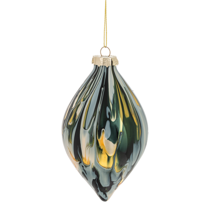 Green Marbleized Holiday Ornament-Assorted, each sold separately