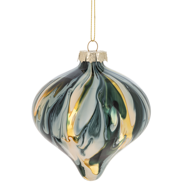 Green Marbleized Holiday Ornament-Assorted, each sold separately