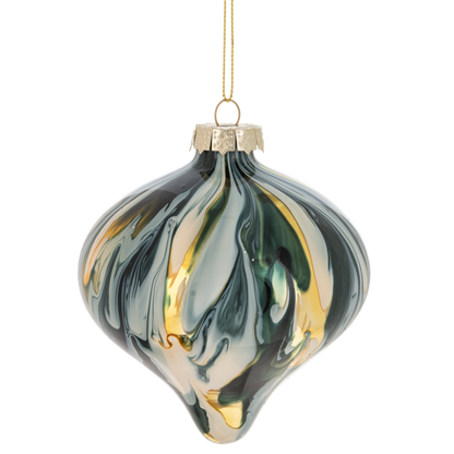 Green Marbleized Holiday Ornament-Assorted, each sold separately