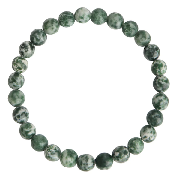 Green Spotted Jasper Stone Bracelet-Assorted Sizes