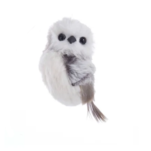 Grey and White Owl Ornament-Assorted left and right, sold seperately