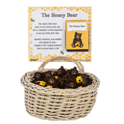 Grizzly Bear and Bee "The Honey Bear" Charm, with Insert Card