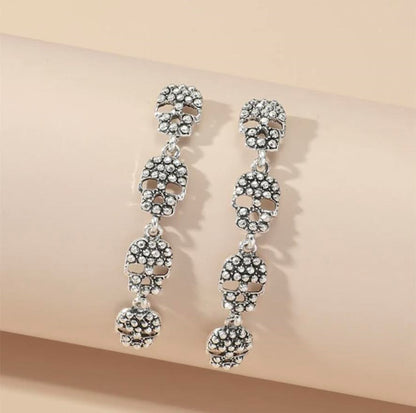 Skull Pendant Long Earrings