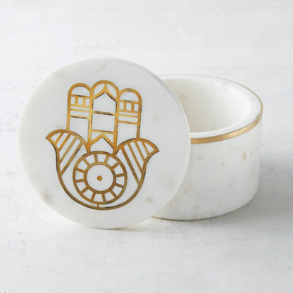 Hamsa Marble Box