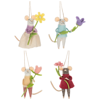 Handcrafted Garden Mouse Ornament-Assorted, each sold seperately