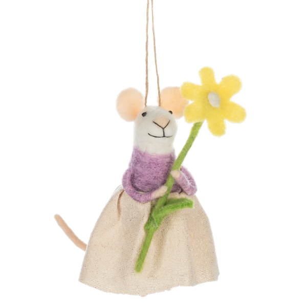 Handcrafted Garden Mouse Ornament-Assorted, each sold seperately
