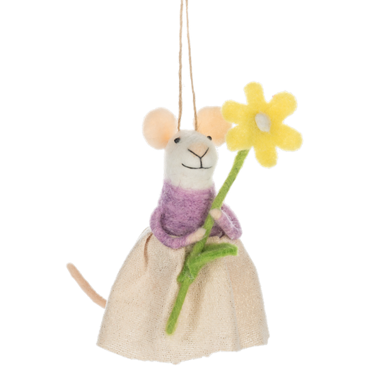 Handcrafted Garden Mouse Ornament-Assorted, each sold seperately