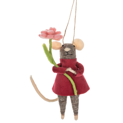 Handcrafted Garden Mouse Ornament-Assorted, each sold seperately