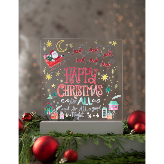 Happy Christmas LED Light Up Santa Scene Tabletop