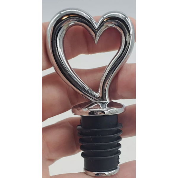 Metal Heart Bottle Stopper