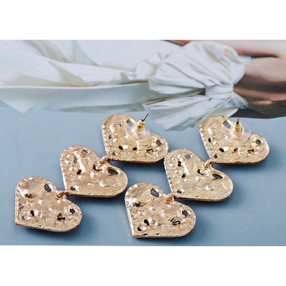 Heart Chain Rhinestone Earrings