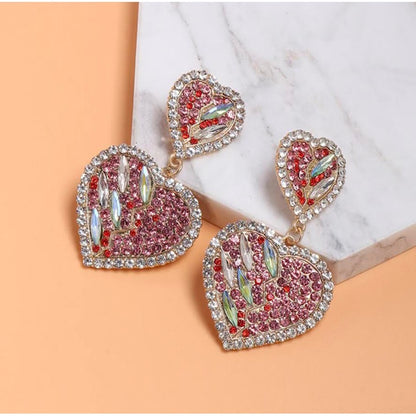 Heart Rhinestone Earrings