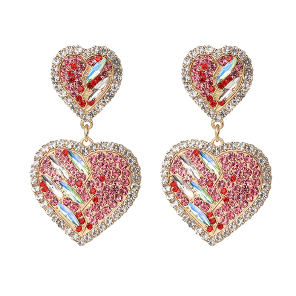 Heart Rhinestone Earrings