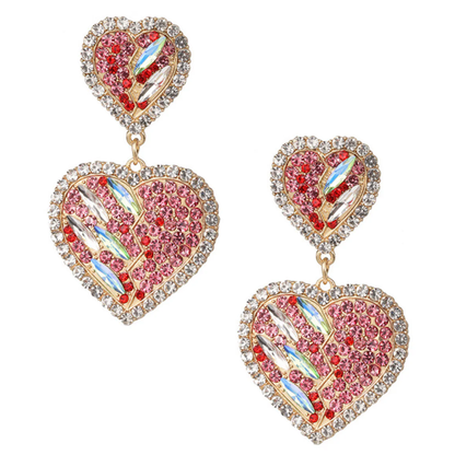 Heart Rhinestone Earrings