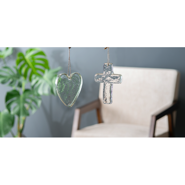 Glass Heart Suncatcher