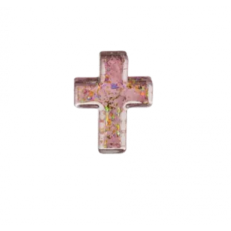 He Is Risen, Glass Cross Charm-Assorted Colors, each sold separately