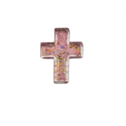 He Is Risen, Glass Cross Charm-Assorted Colors, each sold separately