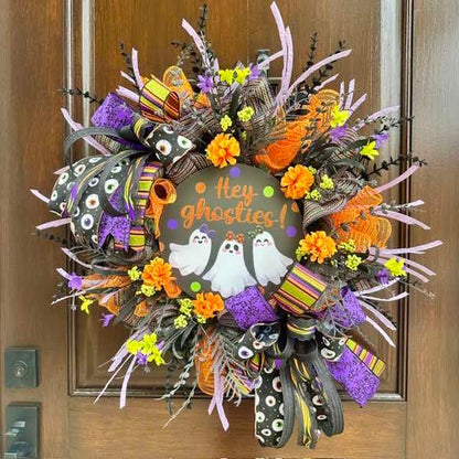 "Hey Ghosties!" Halloween Wreath-Handmade