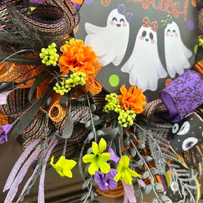 "Hey Ghosties!" Halloween Wreath-Handmade