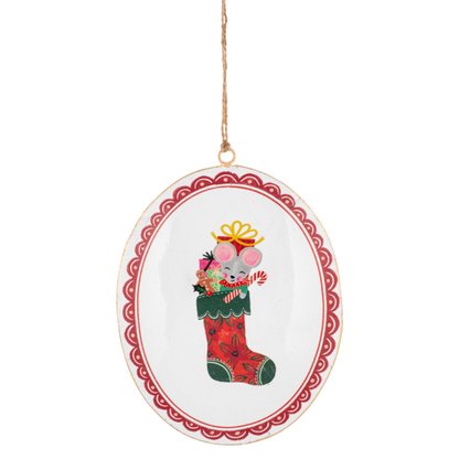 Holiday Mouse Plaque Ornament-Assorted Styles, each sold separately