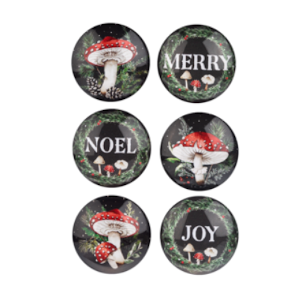 Holiday Mushroom Magnet Set