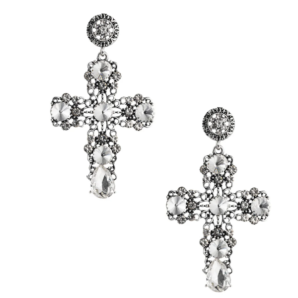 Cross Rhinestone Earrings