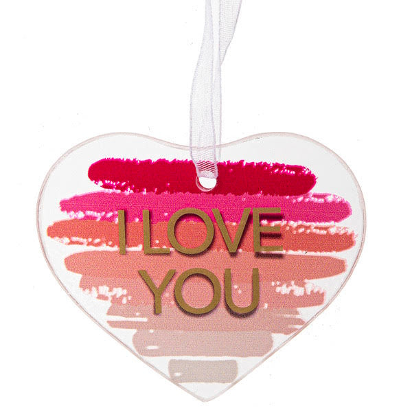 I Love You, Glass Heart Ornament