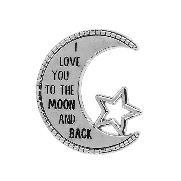 I Love You To The Moon and Back Charm, with Insert Card