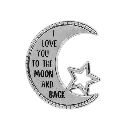 I Love You To The Moon and Back Charm, with Insert Card