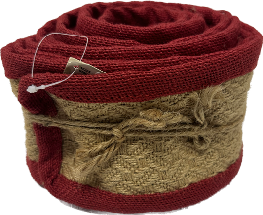 Red Trim Jute Ribbon