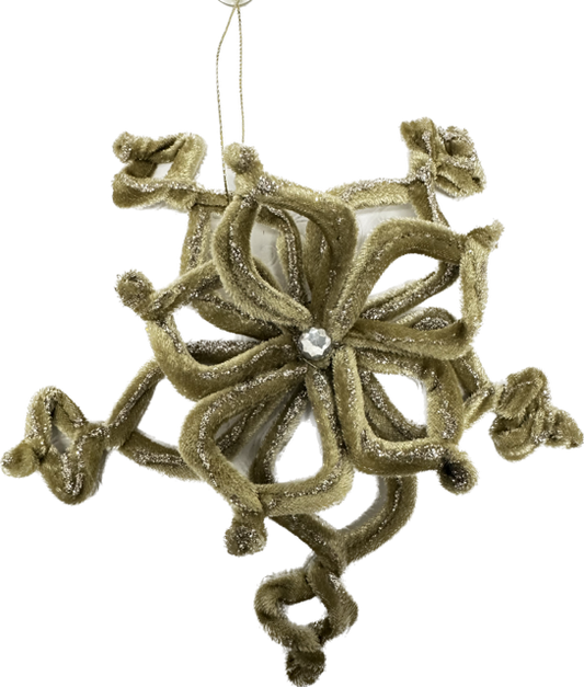 Velvet Tube Clip-On Snowflake Ornament
