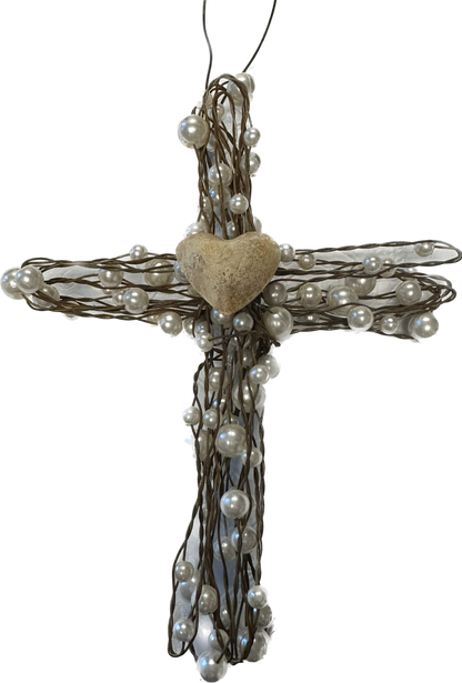 Metal Wire Cross Ornament